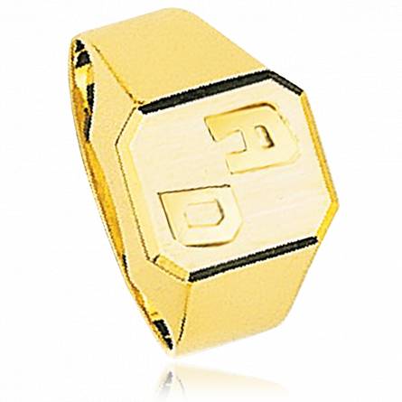 Man gold Biseautée ring