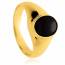 Man gold plated Corneille black ring mini