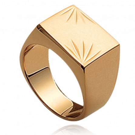 Man gold plated Sagesse square ring