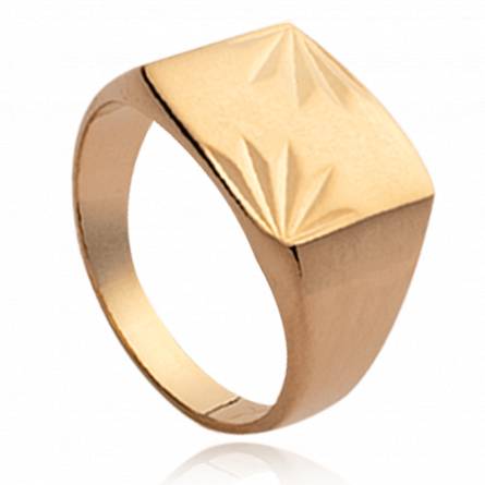 Man gold plated Trikala square ring