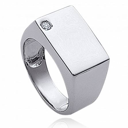 Man silver Adam rectangles ring