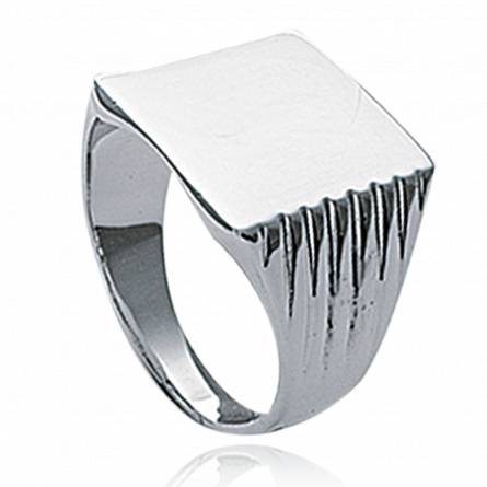 Man silver Adrien square ring