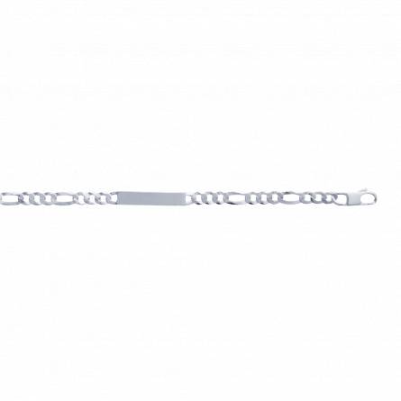 Man silver Argent maille figaro diamantée 1-3 7 mm figaro bracelet