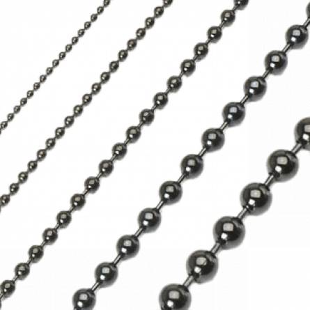Man stainless steel beaded black chains