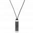 Man stainless steel Black  rectangles black necklace mini