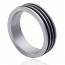 Man stainless steel Caoutchouc 1 black ring mini