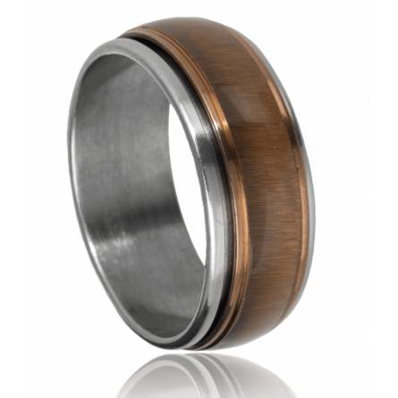 Man stainless steel Durango brown ring