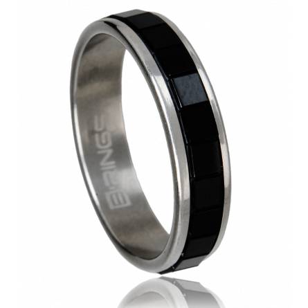 Man stainless steel Emirati black ring