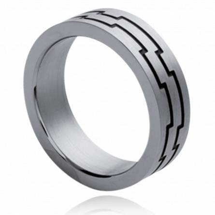 Man stainless steel Geométrie 6 ring