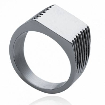 Man stainless steel Naxos square ring