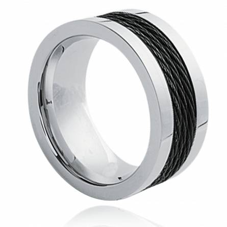 Man stainless steel  ruthénium ultra black ring