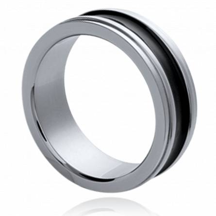 Man stainless steel Symbolique black ring