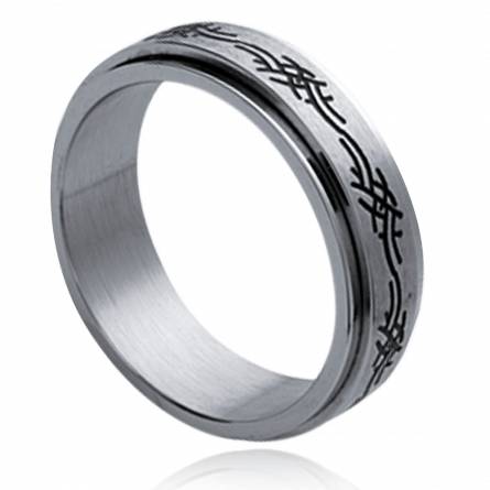 Man stainless steel Tribale 6 ring