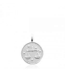 Pendentif argent rhodié astro balance