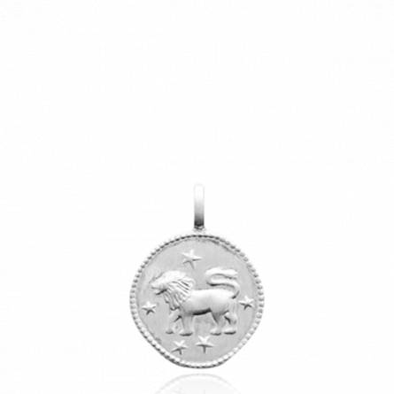Pendentif argent rhodié astro Lion