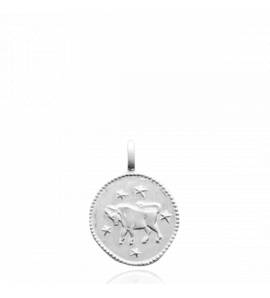 Pendentif argent rhodié astro Taureau