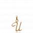Pendentif lettre U plaqué or traditionnel mini