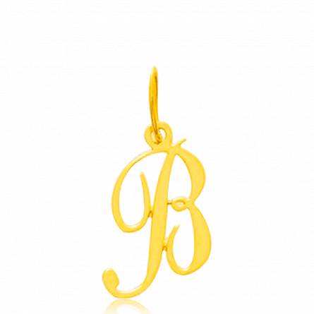 Pendentif or jaune lettre B traditionnel