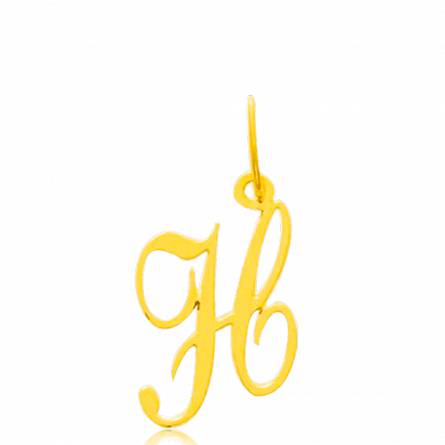 Pendentif or jaune lettre H traditionnel 
