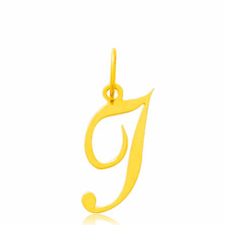 Pendentif or jaune lettre I traditionnel