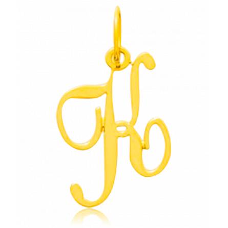 Pendentif or jaune lettre K traditionnel