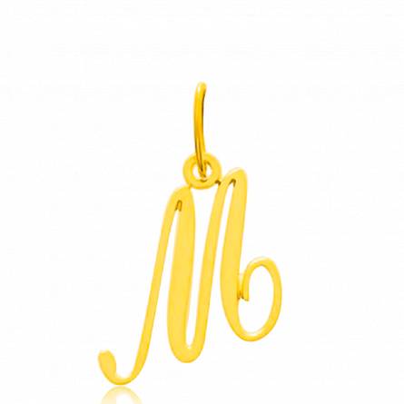 Pendentif or jaune lettre M traditionnel