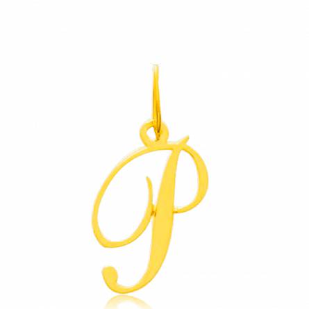 Pendentif or jaune lettre P traditionnel 