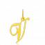 Pendentif or jaune lettre V traditionnel  mini
