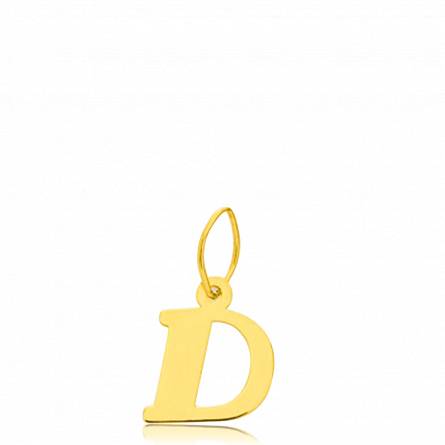 Pendentif or lettre D