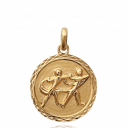 Pingente feminino banhado a ouro medalhão