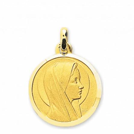 Pingente feminino ouro Sainte Vierge medalhão