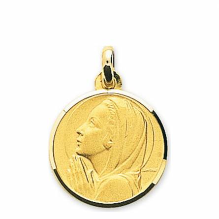 Pingente feminino ouro Vierge Marie Prière medalhão