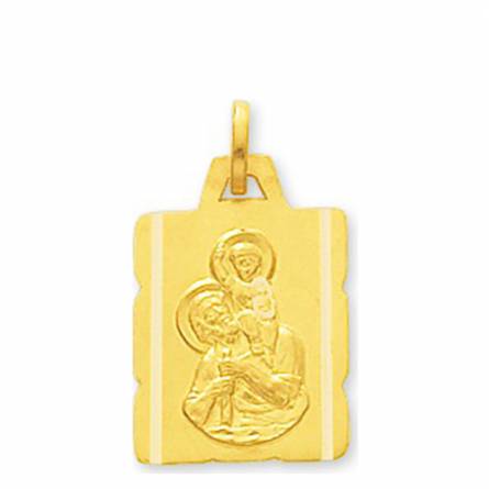 Pingente ouro Saint Christophe parchemin medalhão