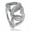 Silver entwined hearts ring mini