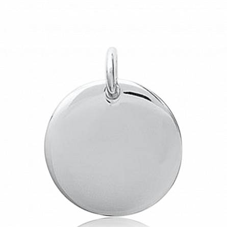 Stainless steel Bahia circular grey pendant