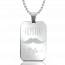 Stainless steel Hipster Moustache rectangles necklace mini