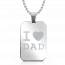Stainless steel I love Dad rectangles beaded necklace mini
