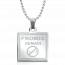 Stainless steel J’arrête De Fumer le Petard square necklace mini
