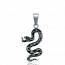Stainless steel Ruthénium serpent pendant mini