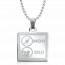 Stainless steel  Verre Non Bouteille Oui square necklace mini