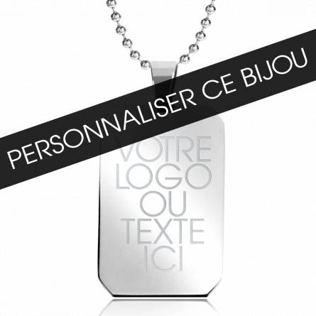 Stainless steel Vierge à personnaliser rectangles necklace