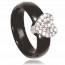 Woman ceramic Eternel hearts black ring mini