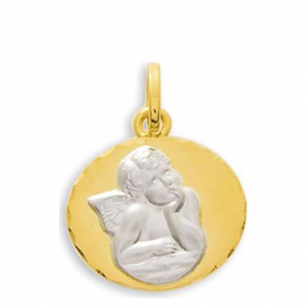 Woman gold Ange Raphaël circular pendant