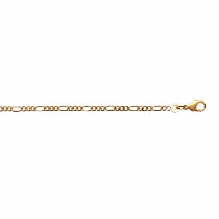 Woman gold plated 1-3 2mm figaro bracelet