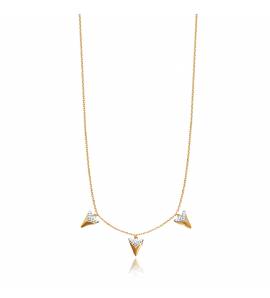 Woman gold plated Abel triangles necklace
