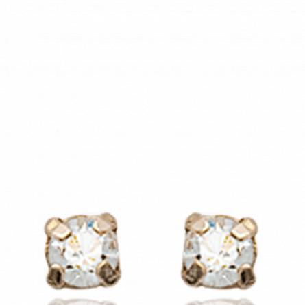 Woman gold plated Alhena blanches earring