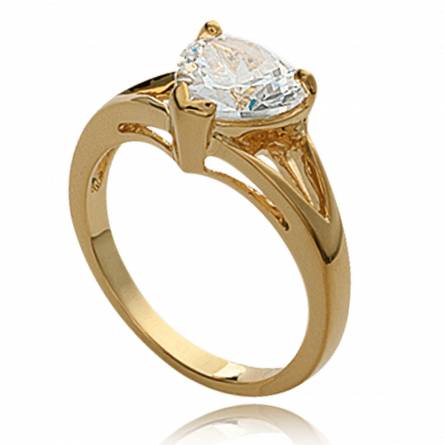 Woman gold plated Amour d'une Rencontre hearts ring