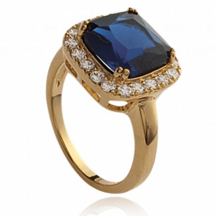 Woman gold plated Arachne blue ring