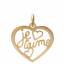 Woman gold plated Aran hearts pendant mini