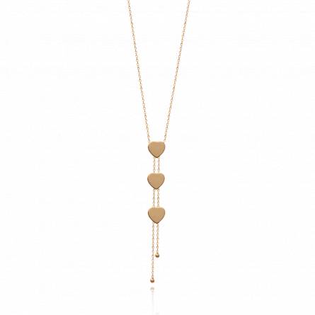 Woman gold plated  attraction sentiments hearts necklace